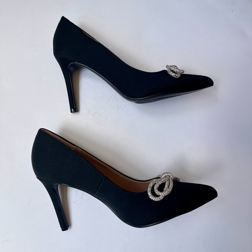 BCBGeneration Anna Pump Black Heels Bow Tie Size 6.5 - Picture 7 of 7